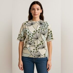 Vintage Art-to-Wear Abstract Floral Knit Sweater Blouse Women’s M (EU 34) | Art